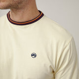 Camiseta Básica Cuello tricolor Amarillo