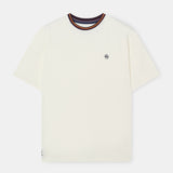 Camiseta Básica Cuello Tricolor Crudo