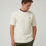 Camiseta Básica Cuello Tricolor Crudo