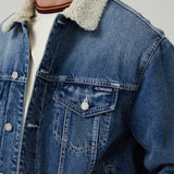 Chaqueta Denim Azul con Borrego