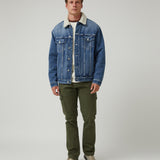 Chaqueta Denim Azul con Borrego