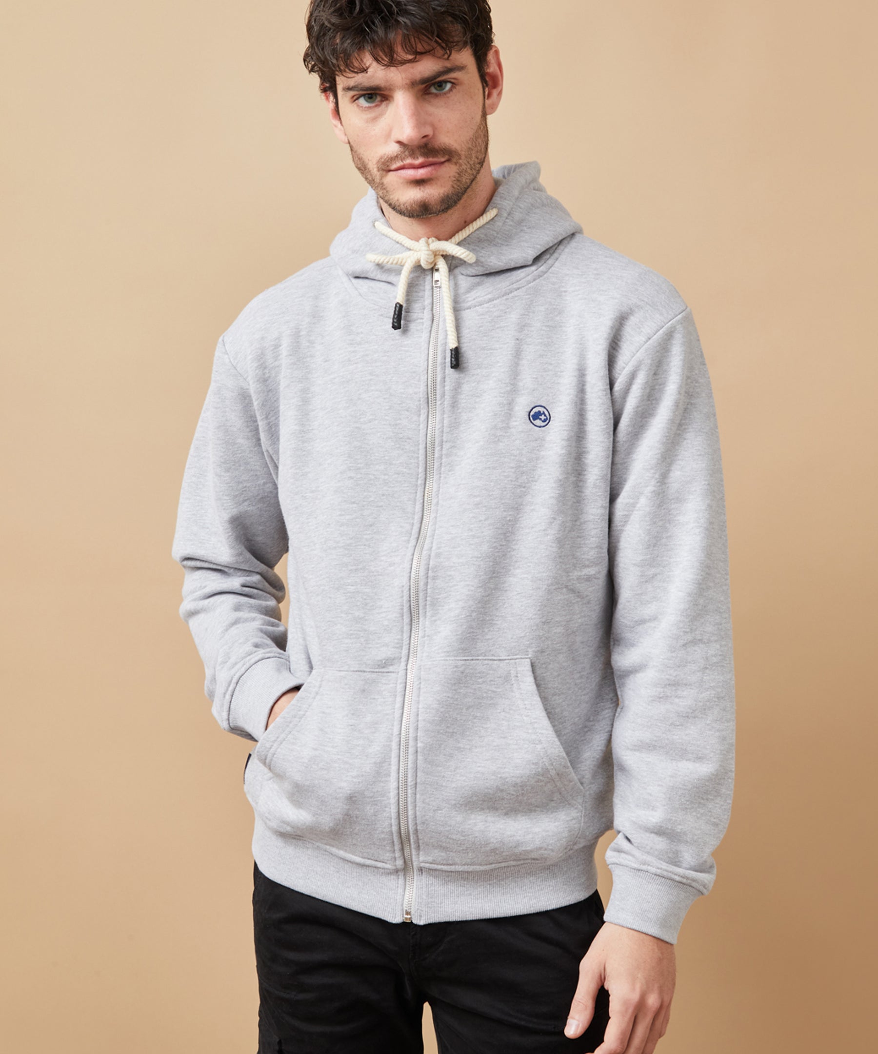 ROPA SUDADERA CREMALLERA GRIS