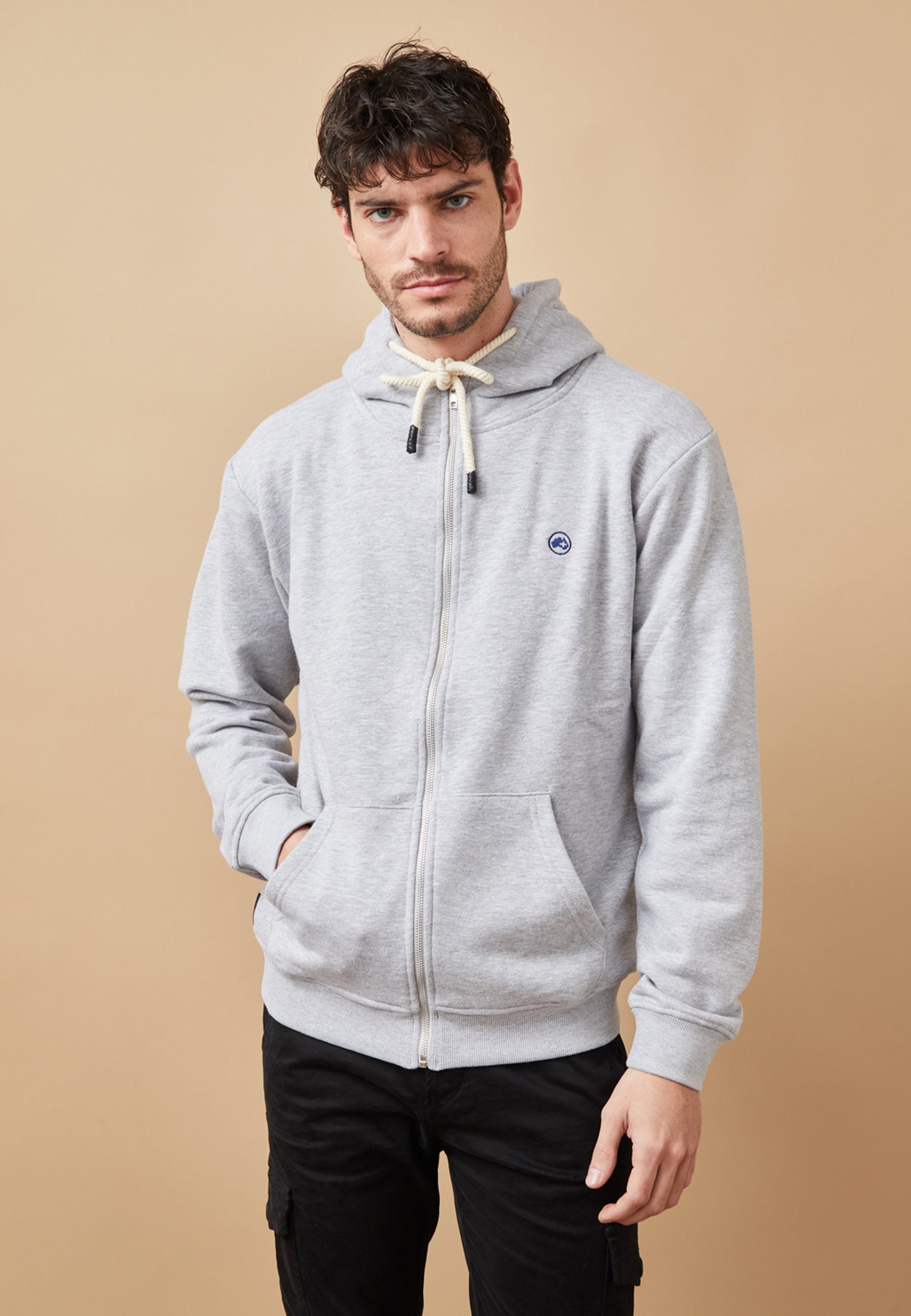 ROPA SUDADERA CREMALLERA GRIS