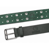 Cinturón Cuero Tachas Verde