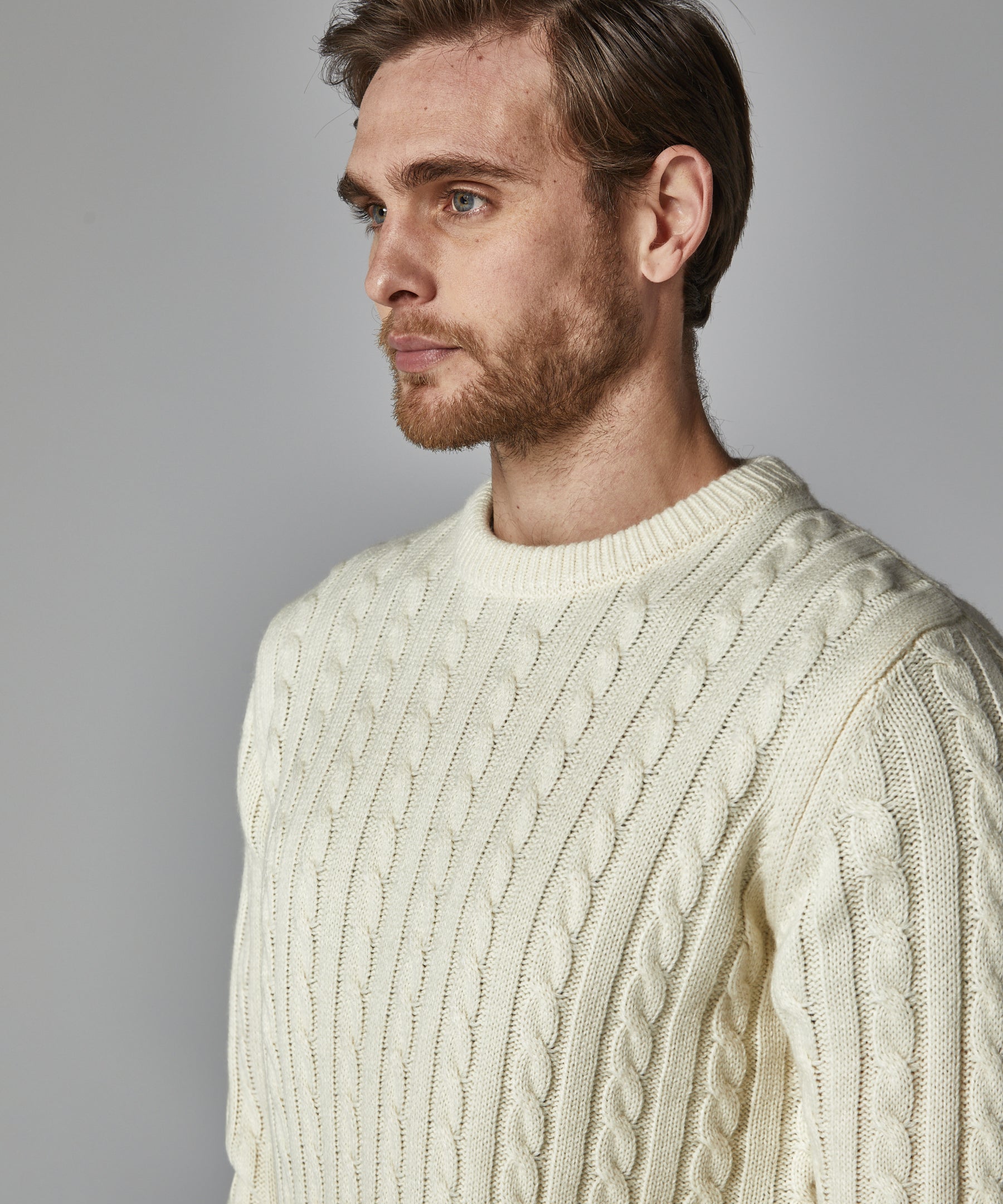 Jersey trenzado cuello vuelto hombre