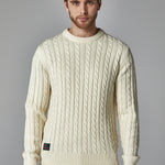 Jersey trenzado cuello vuelto hombre