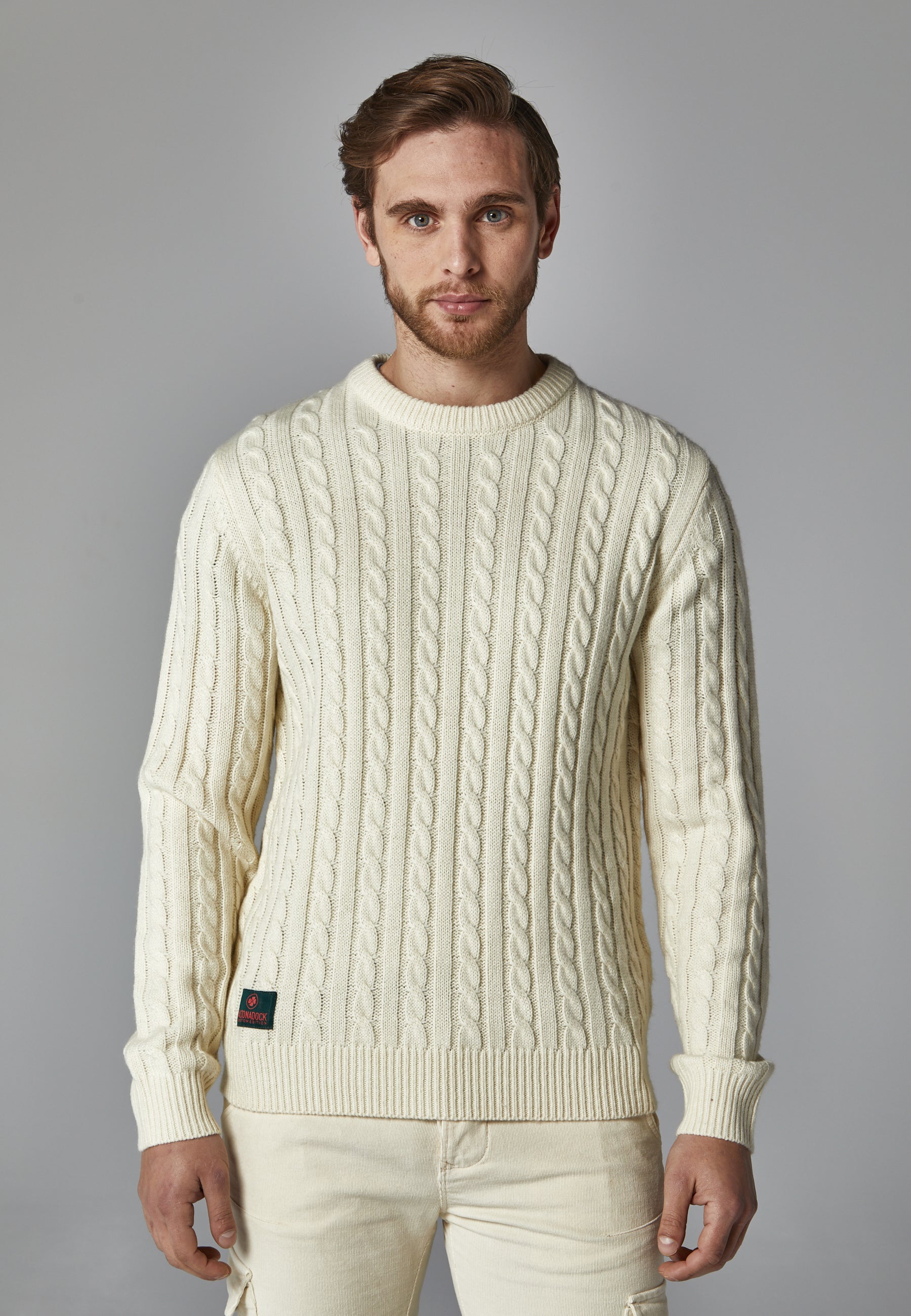 Jersey trenzado cuello vuelto hombre